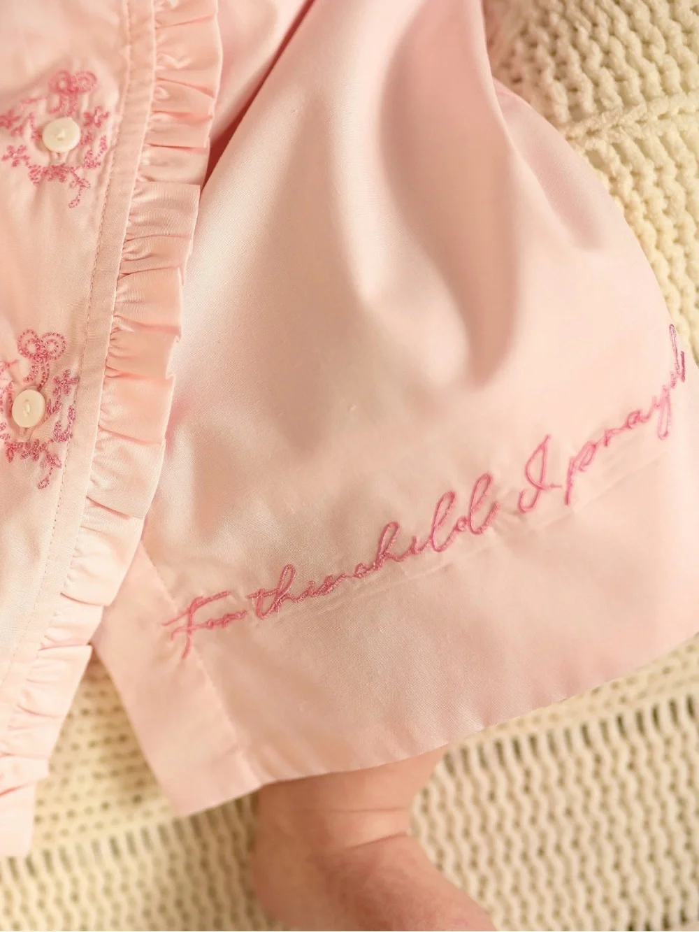 NWT THE YELLOW LAMB Pink Baby Sleep Gown - Soft Pink Infant Pajama